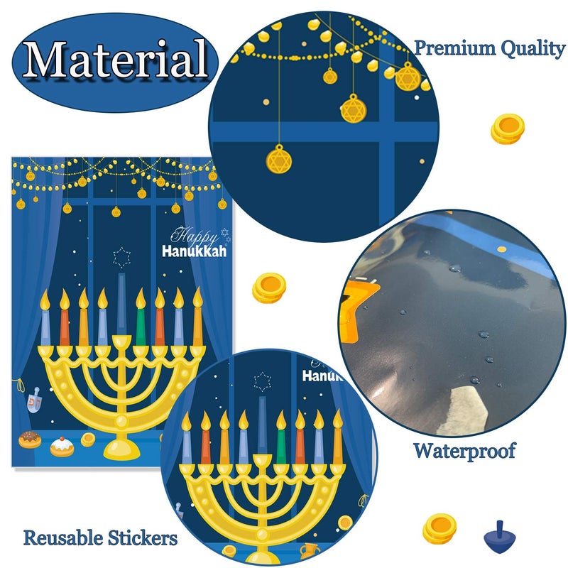 Funnlot Hanukkah Games: Pin The Star On The Menorah & Chanukah Party Decorations - Image 4